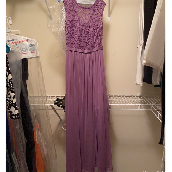 David’s Bridal Lace Bridesmaid Dress Wisteria - Picture 3 of 6